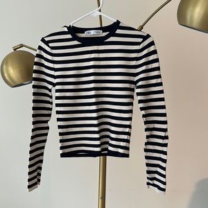 Zara navy stripped long sleeves tops - knit tops